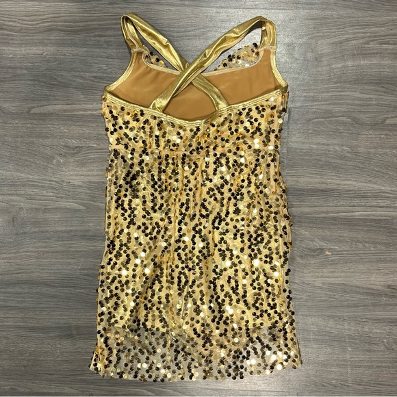 A Wish Come True Gold Sequin Dance Costume - Picture 4 of 5